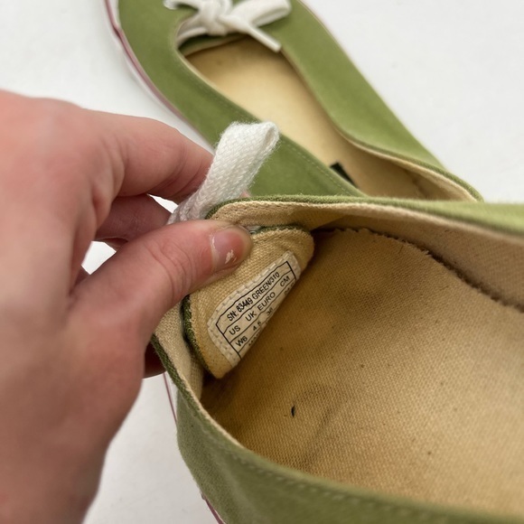 Extra Fine Sugar Women’s Retro Style Green Canvas Pointed Toe Sneaker Flats - Picture 13 of 15